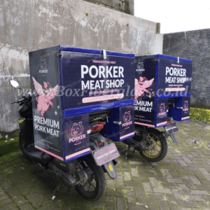 Box delivery motor fiberglass untuk frozen food dan cold chain dengan branding logo perusahaan — foto 22